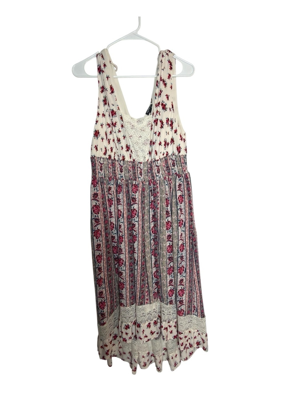 torrid Cream and Pink Floral Maxi Dress